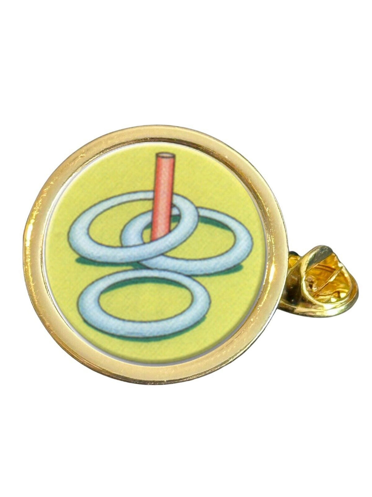 Hoopla Rings Gold Plated Domed Lapel Pin Badge image 0