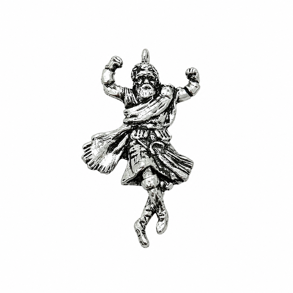 Pewter Scottish Highland dancer pin badge in traditional dancing pose