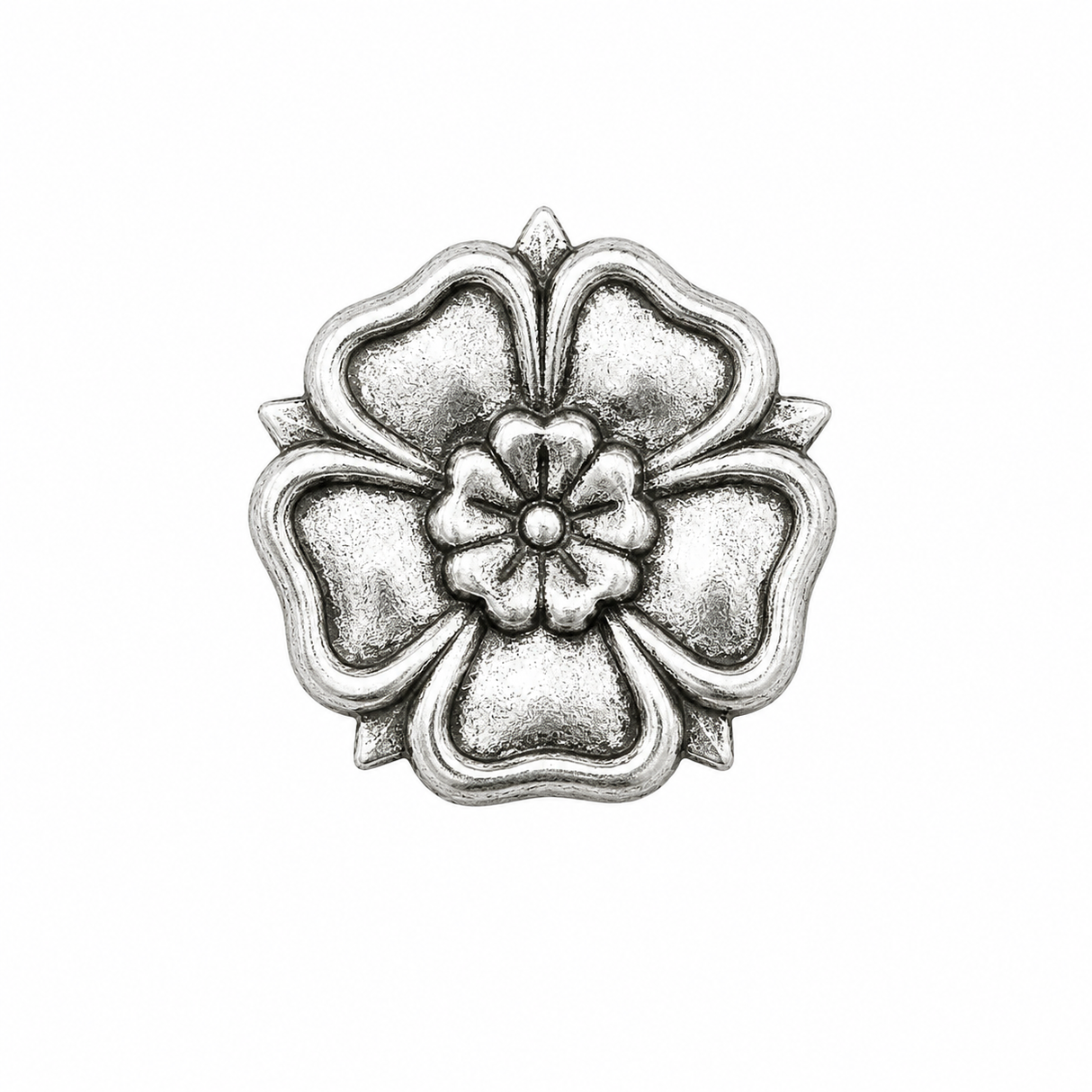 Pewter Tudor Rose traditional English heraldic flower pin badge