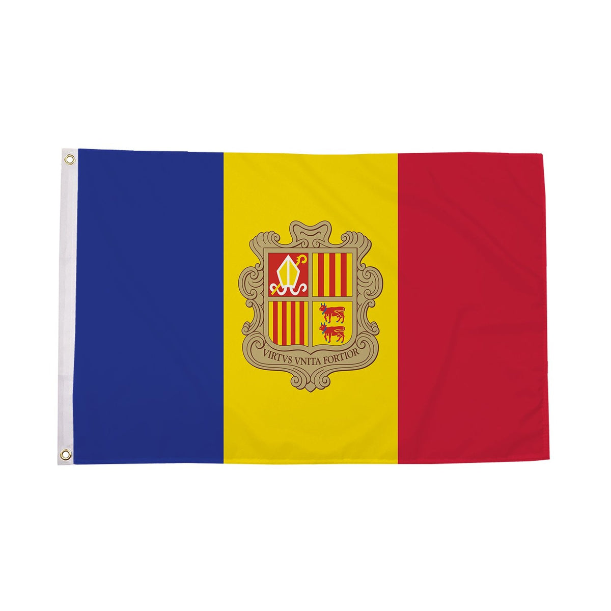 Flagmania Andorra 3ft x 2ft Polyester Flag on white background