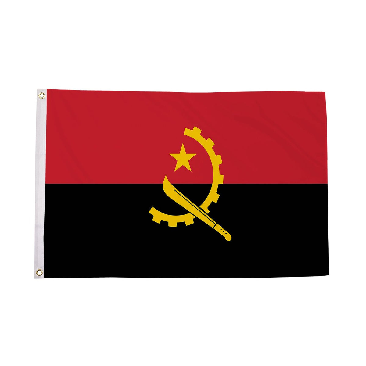 Flagmania Angola 3ft x 2ft Polyester Flag on white background