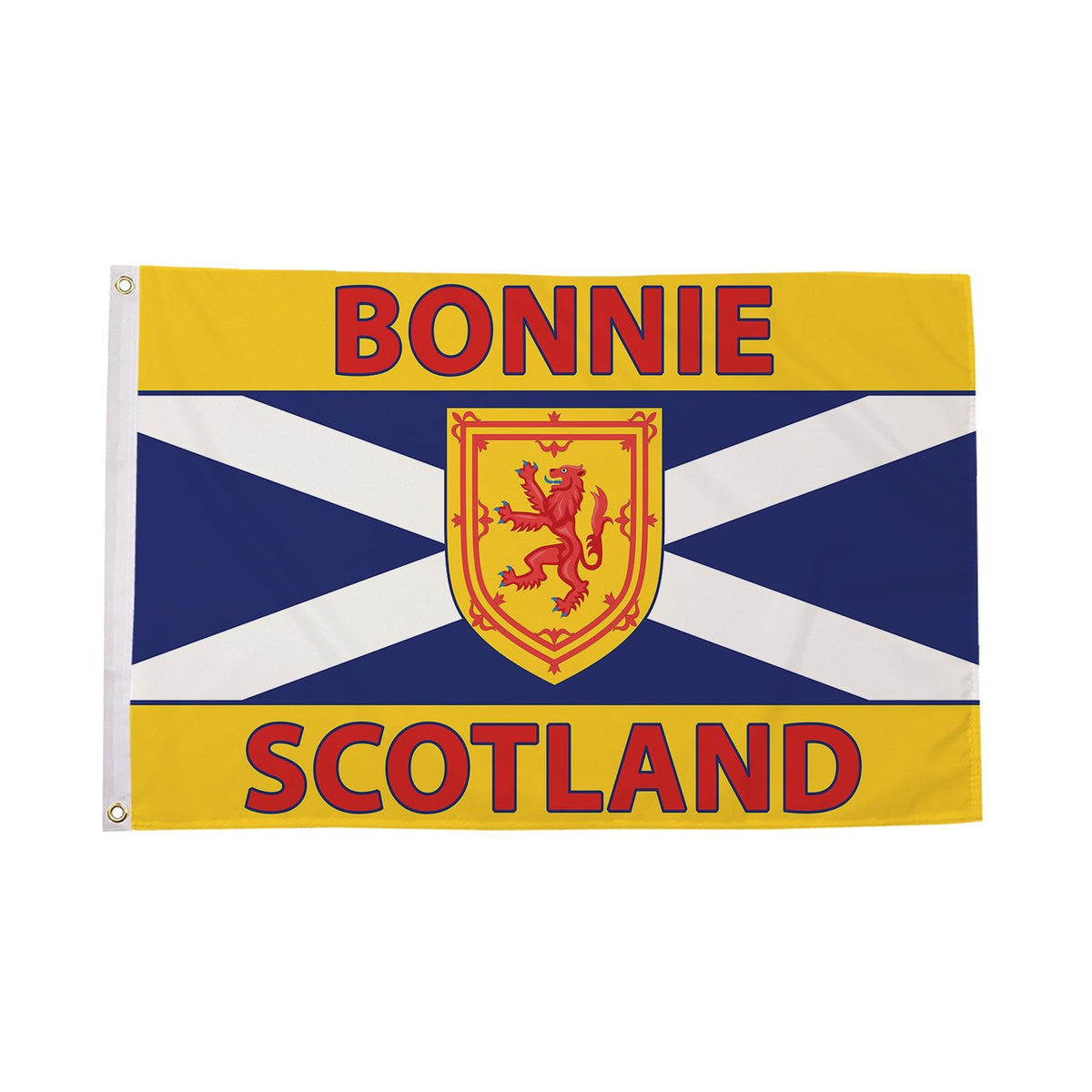 Flagmania Bonnie Scotland 3ft x 2ft Polyester Flag on white background