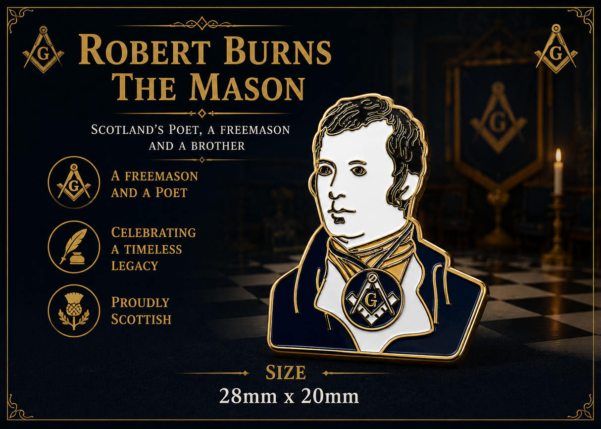 Robert Burns The Mason Freemasons Masonic Lapel Pin Badge – 28mm x 20mm