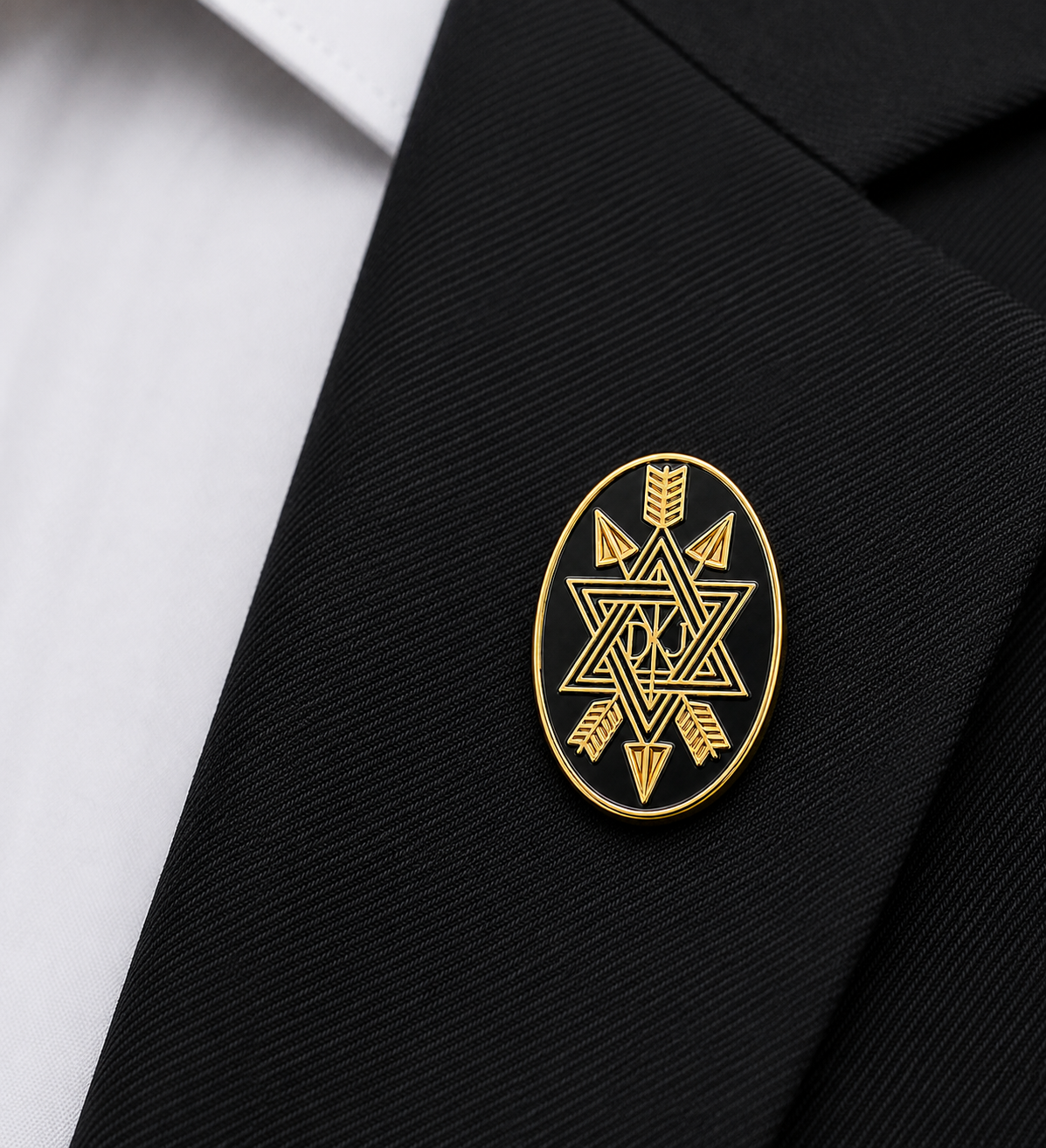Freemasons Order Of The Secret Monitor Lapel Pin Badge – Gold & Enamel – 19mm x 15mm