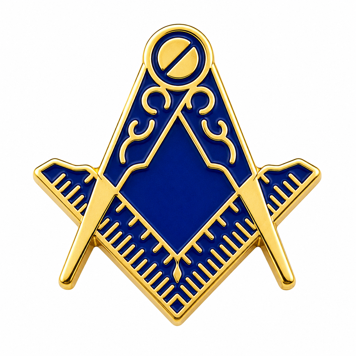 Freemasons Blue & Gold Square & Compass No G Lapel Pin Badge – 17mm x 15mm