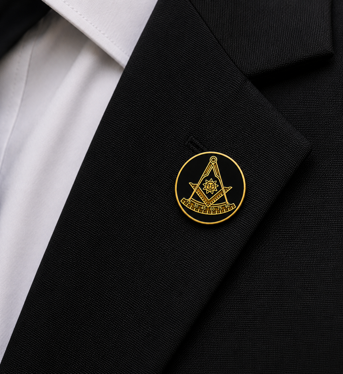 Freemasons Past Master Square & Compass Lapel Pin Badge – 18mm x 18mm