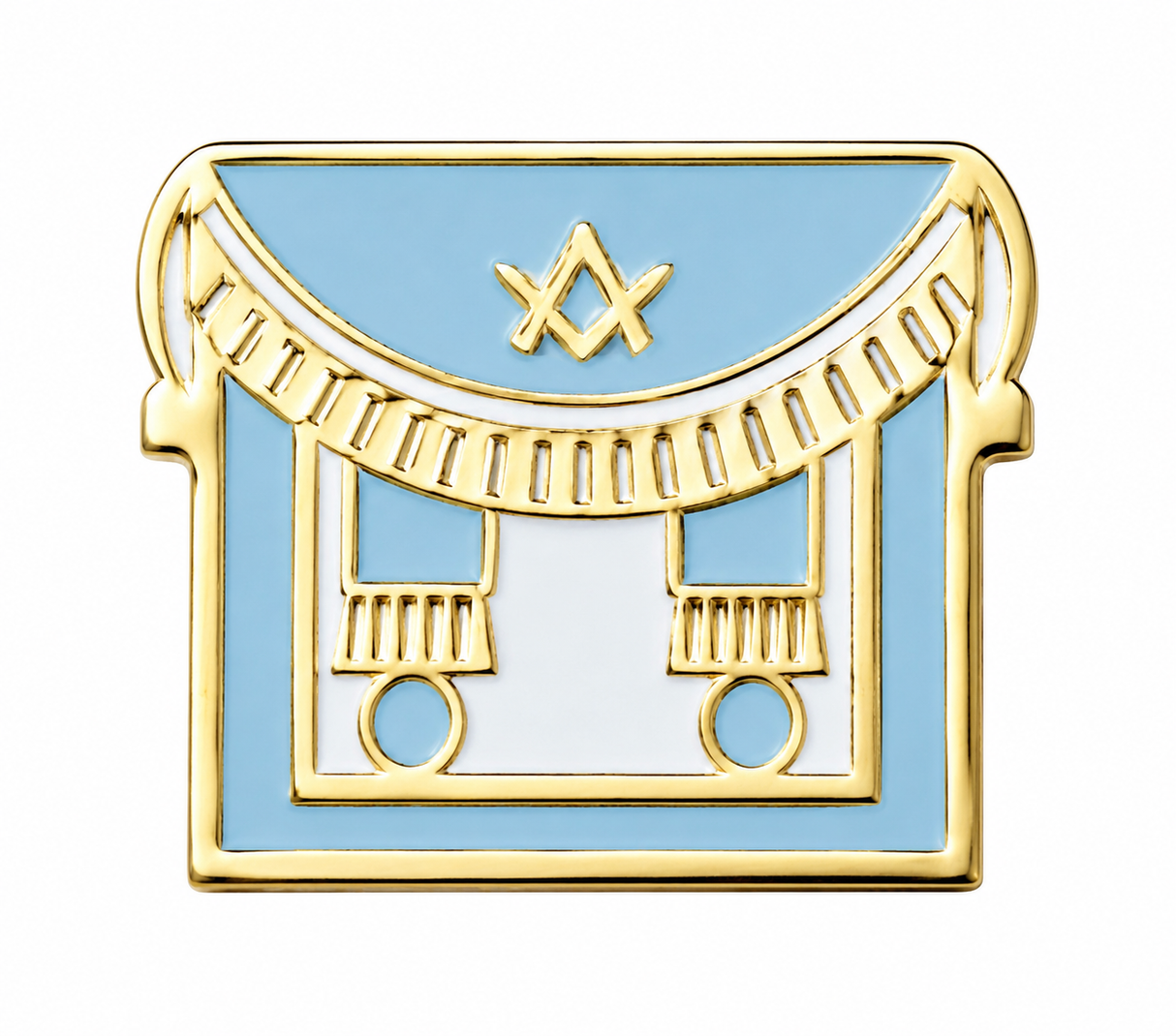 Freemasons Light Blue Apron Lapel Pin Badge – 14mm x 18mm