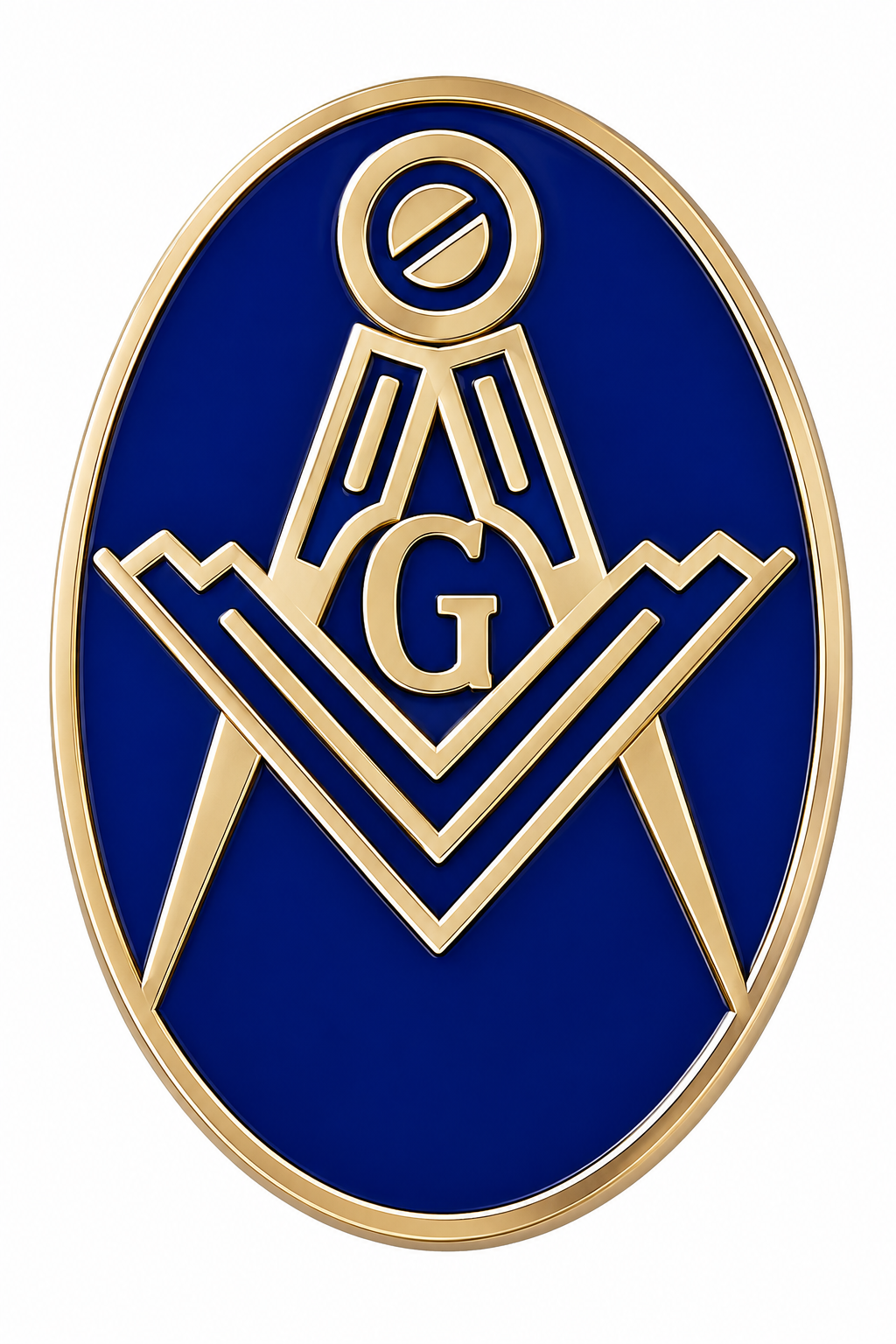 Freemasons Oval Square and Compass With G Enamel Lapel Pin Badge – 17mm x 12mm