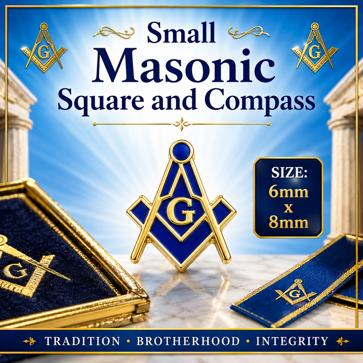Small Masonic Crest Freemasons Masonic Lapel Pin Badge – 6mm x 8mm