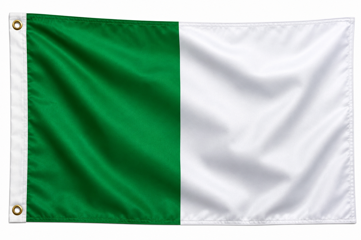 Green White Stripe Irish County Polyester Flag 5ft x 3ft (Drawer 3)