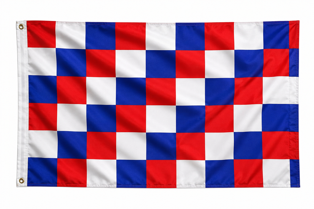 Red white and Blue Check Polyester Flag 5ft x 3ft (Drawer 2)