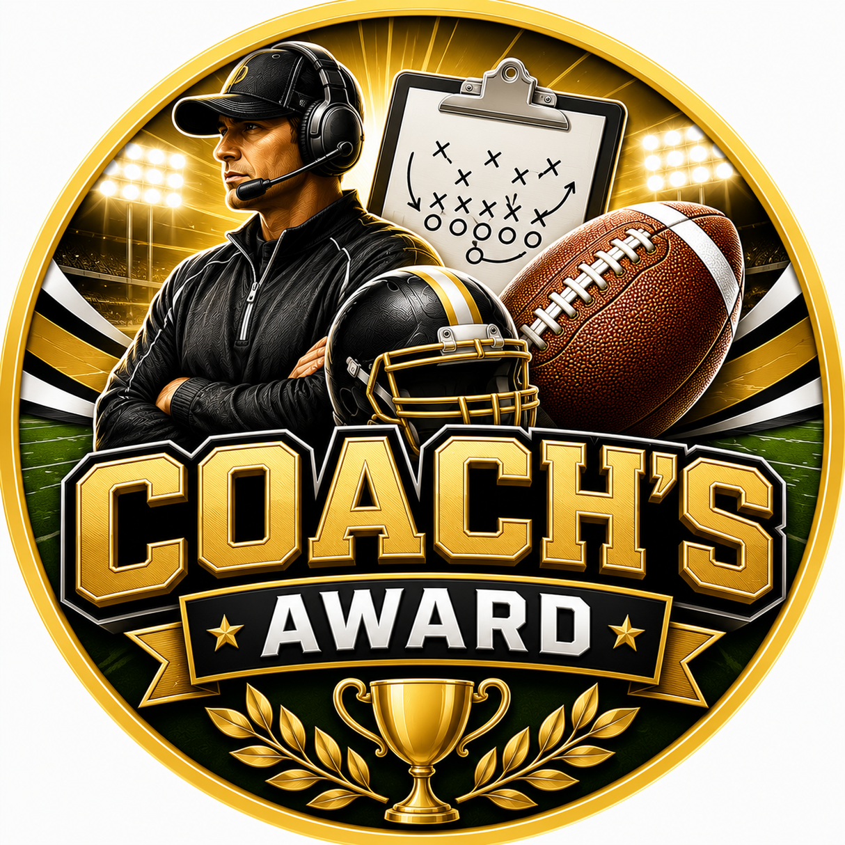 Falcon American Football Trophy with 25mm Centre – Silver & Gold Award 210mm