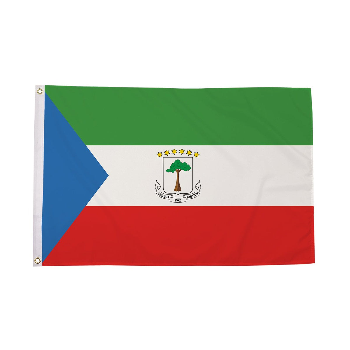 Flagmania Equatorial Guinea 3ft x 2ft Polyester Flag on white background