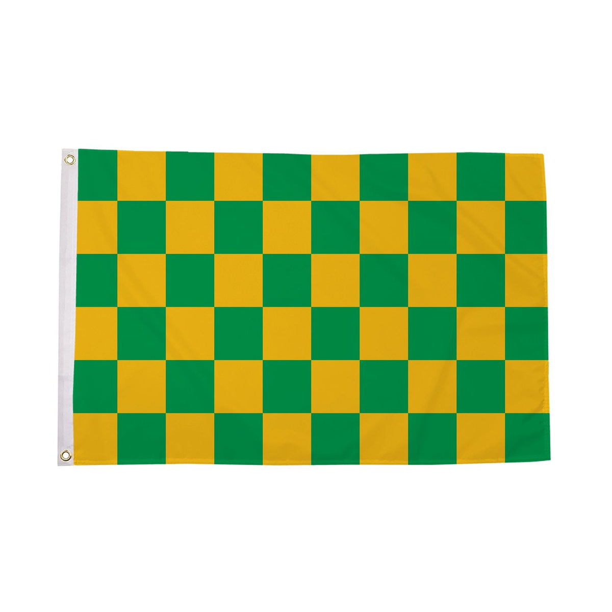 Flagmania Green and Yellow Check Flag (Sleeved) 5ft x 3ft 5ft x 3ft Polyester Flag