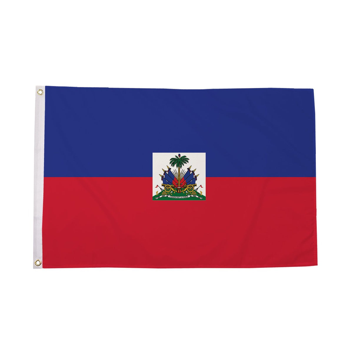 Flagmania Haiti Crest 3ft x 2ft Polyester Flag on white background