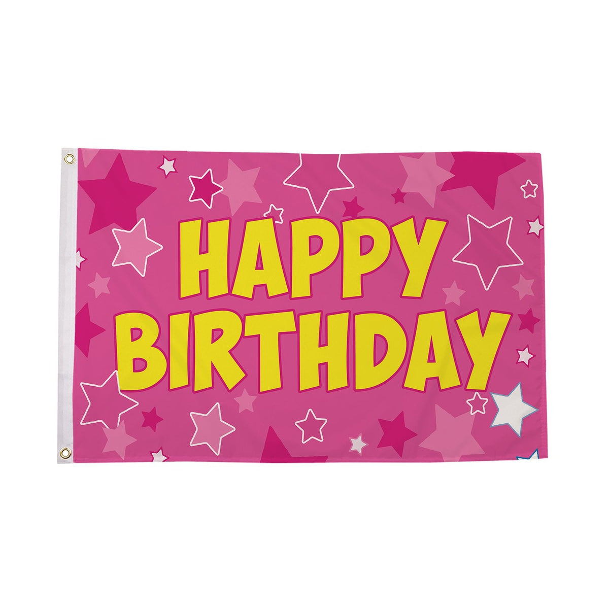 Flagmania Happy Birthday Pink 8ft x 5ft polyester flag
