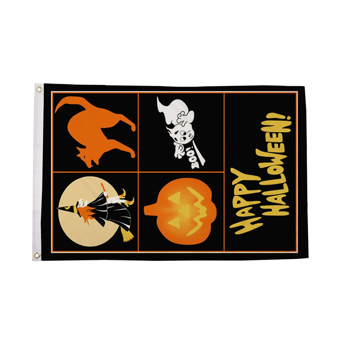 Flagmania Happy Halloween 3ft x 2ft Polyester Flag on white background