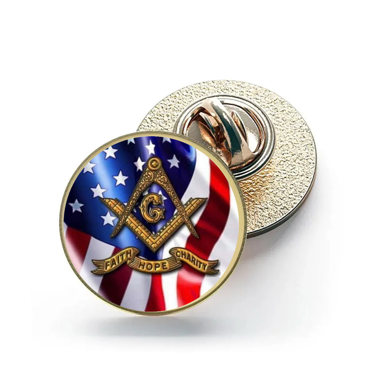 American Freemasonry – 26mm Economy Masonic Badge with Butterfly Clutch (M09)
