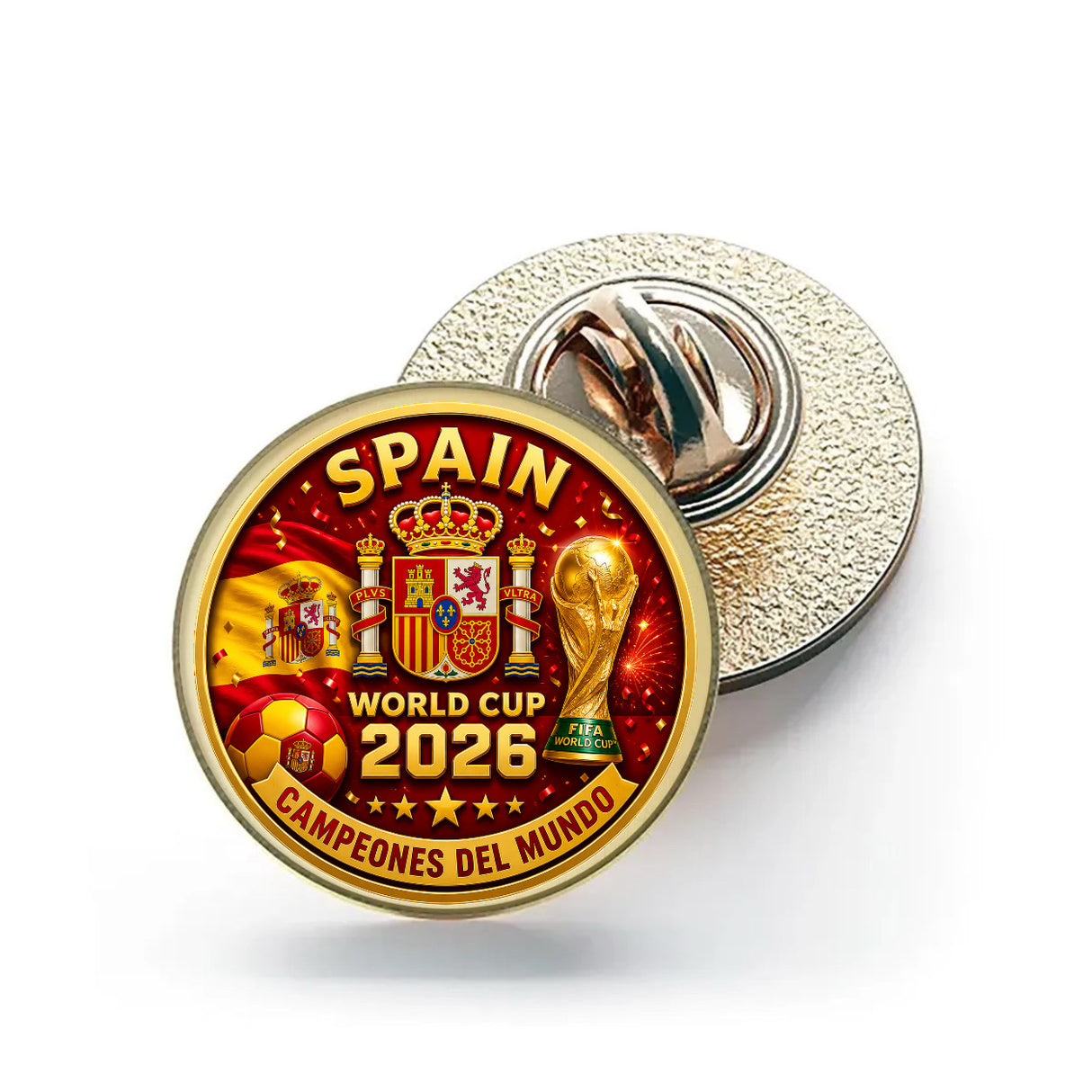 Spain World Cup Winners 2026 (B30) 26mm Metal Lapel Domed Pin Badge