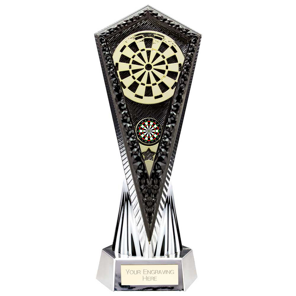 Personalised Inferno Darts Award 270mm – Black and Silver with Free Engraving