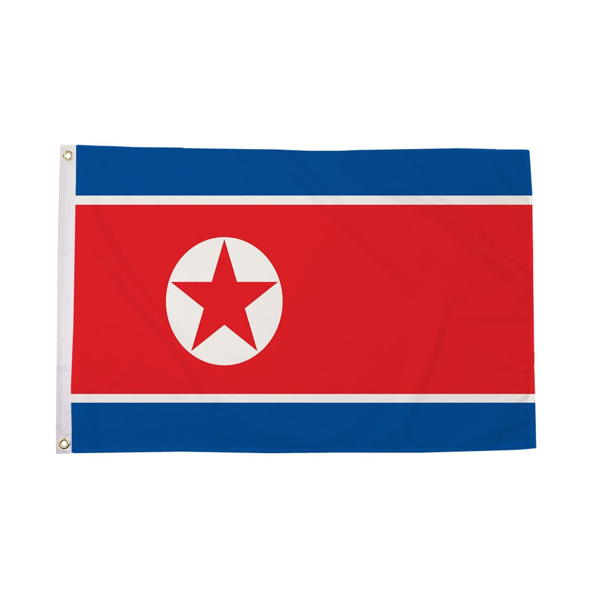 Flagmania Korea North 3ft x 2ft Polyester Flag on white background