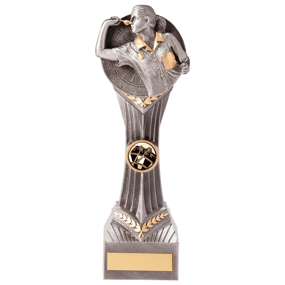 Personalised Falcon Darts Female Award 240mm – Silver and Gold with Free Engraving