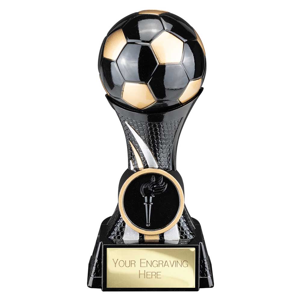 Attack Strike resin football trophy with football top, FREE engraving and 25mm centre insert
