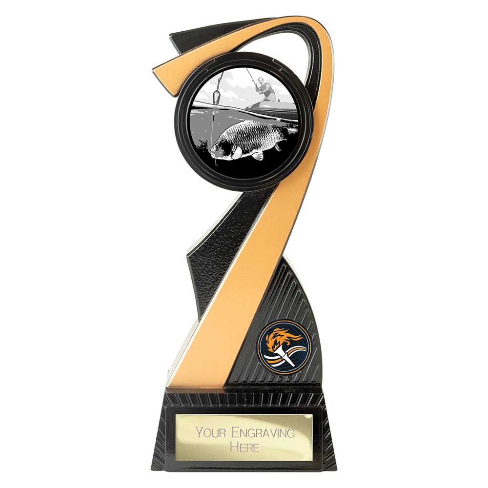 Mania resin fishing trophy with fishing centre and free personalised engraving