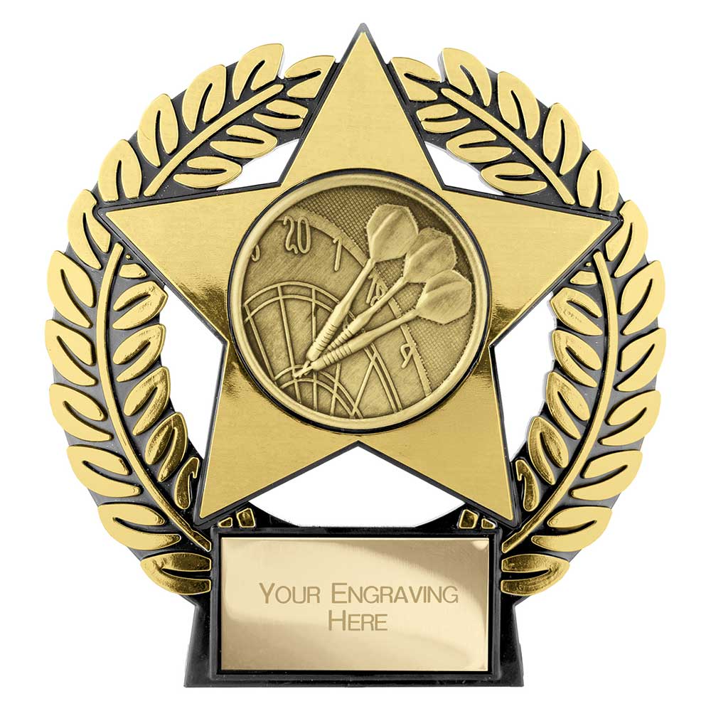 Personalised Emperor Star Darts Plaque 120mm – Gold with Free Engraving