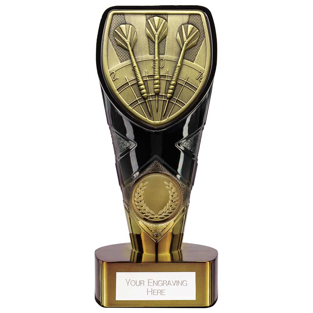 Personalised Fusion Cobra Darts Award 150mm – Black and Gold with Free Engraving