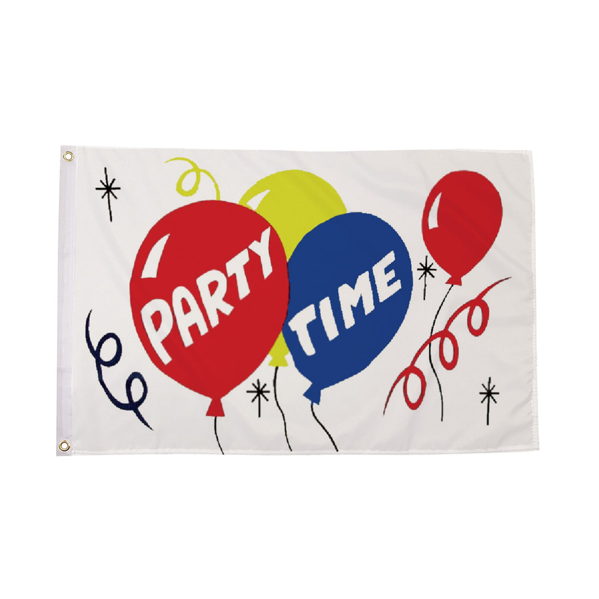 Flagmania Party Time 3ft x 2ft Polyester Flag on white background