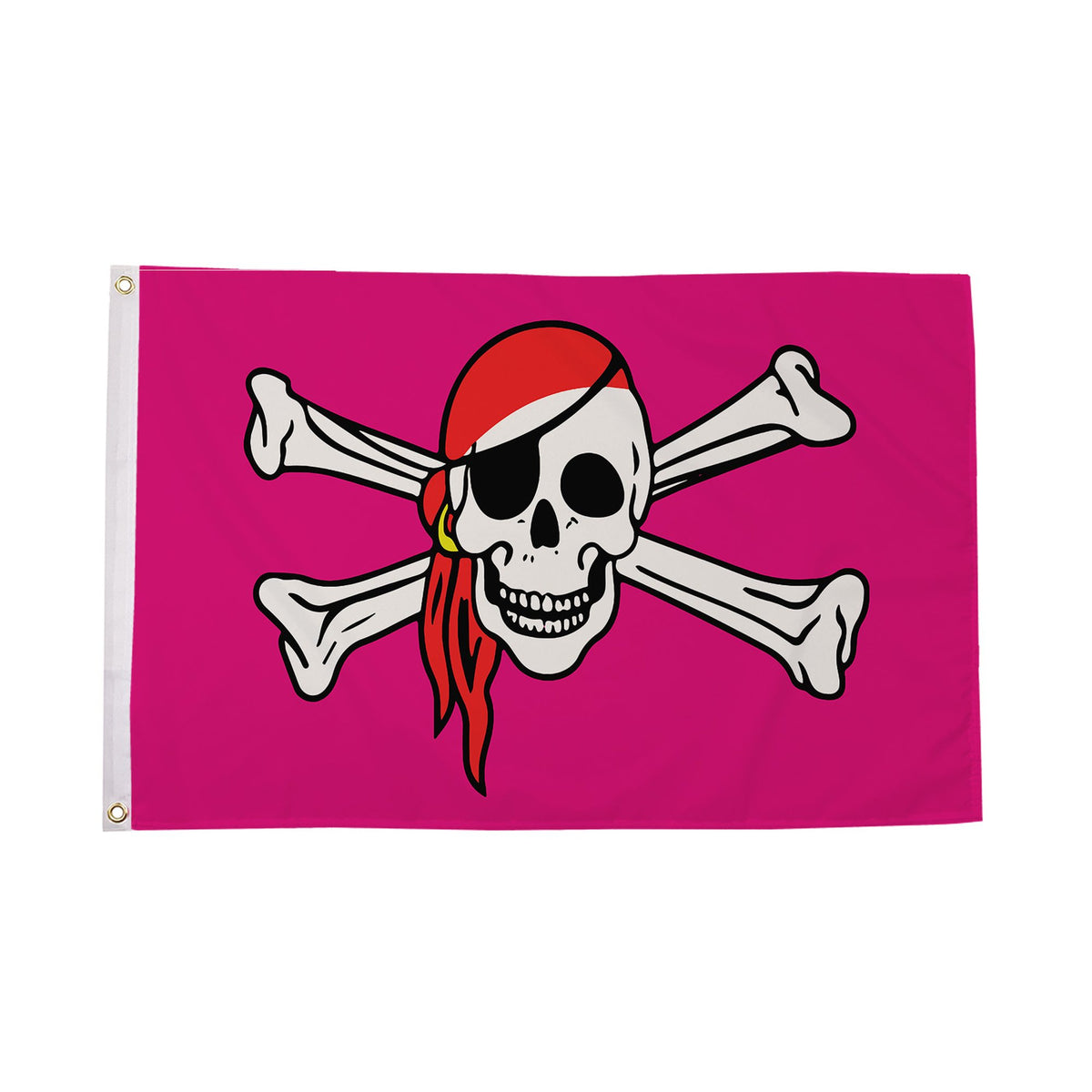 Flagmania Pink Pirate 5ft x 3ft Polyester Flag