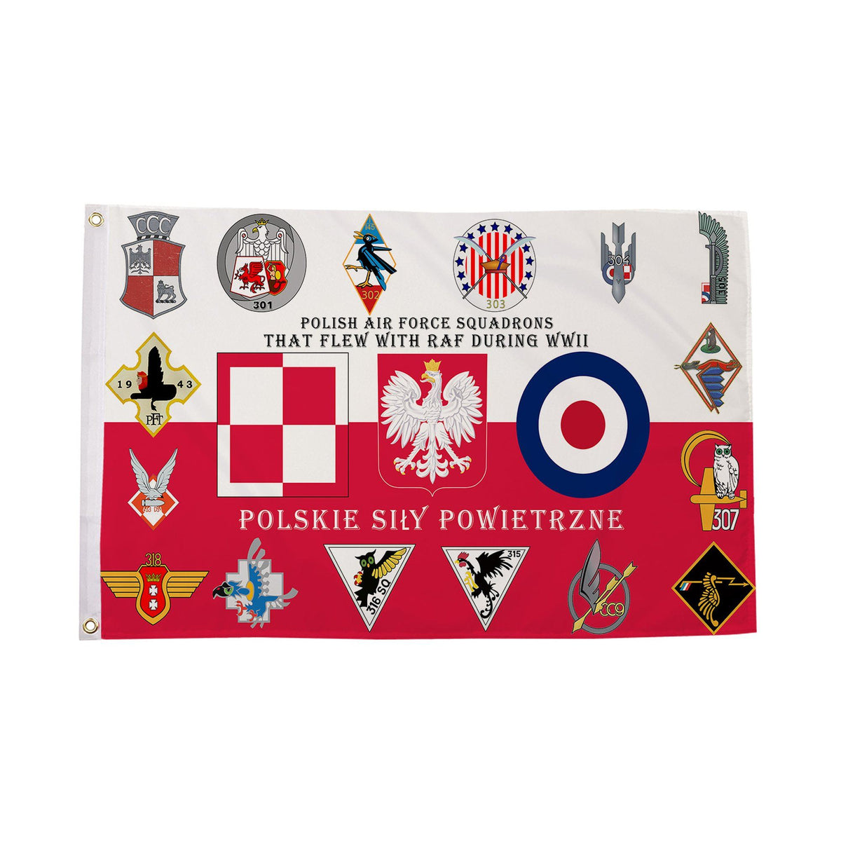 Flagmania Polish Air Force 5ft x 3ft (150cm x 90cm) Flag 5ft x 3ft Polyester Flag