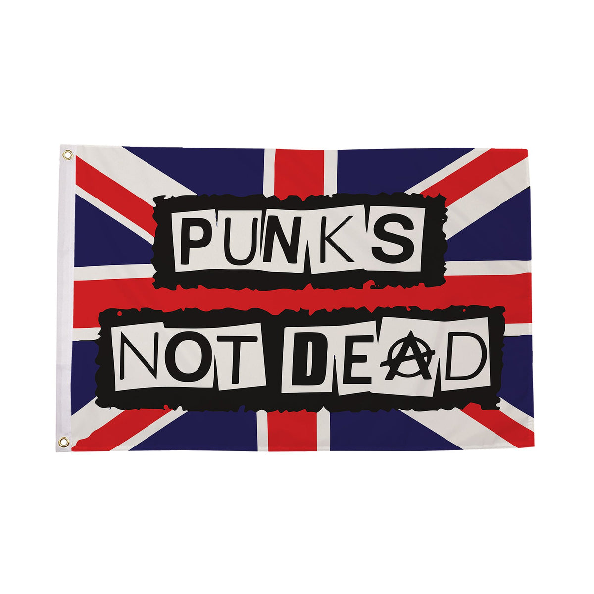 Flagmania Punks Not Dead 3ft x 2ft Polyester Flag on white background