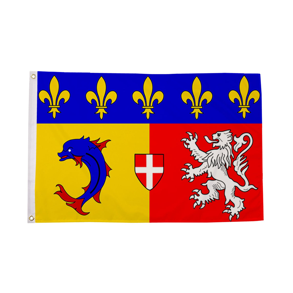 Flagmania Rhone-Alpes 5ft x 3ft Polyester Flag