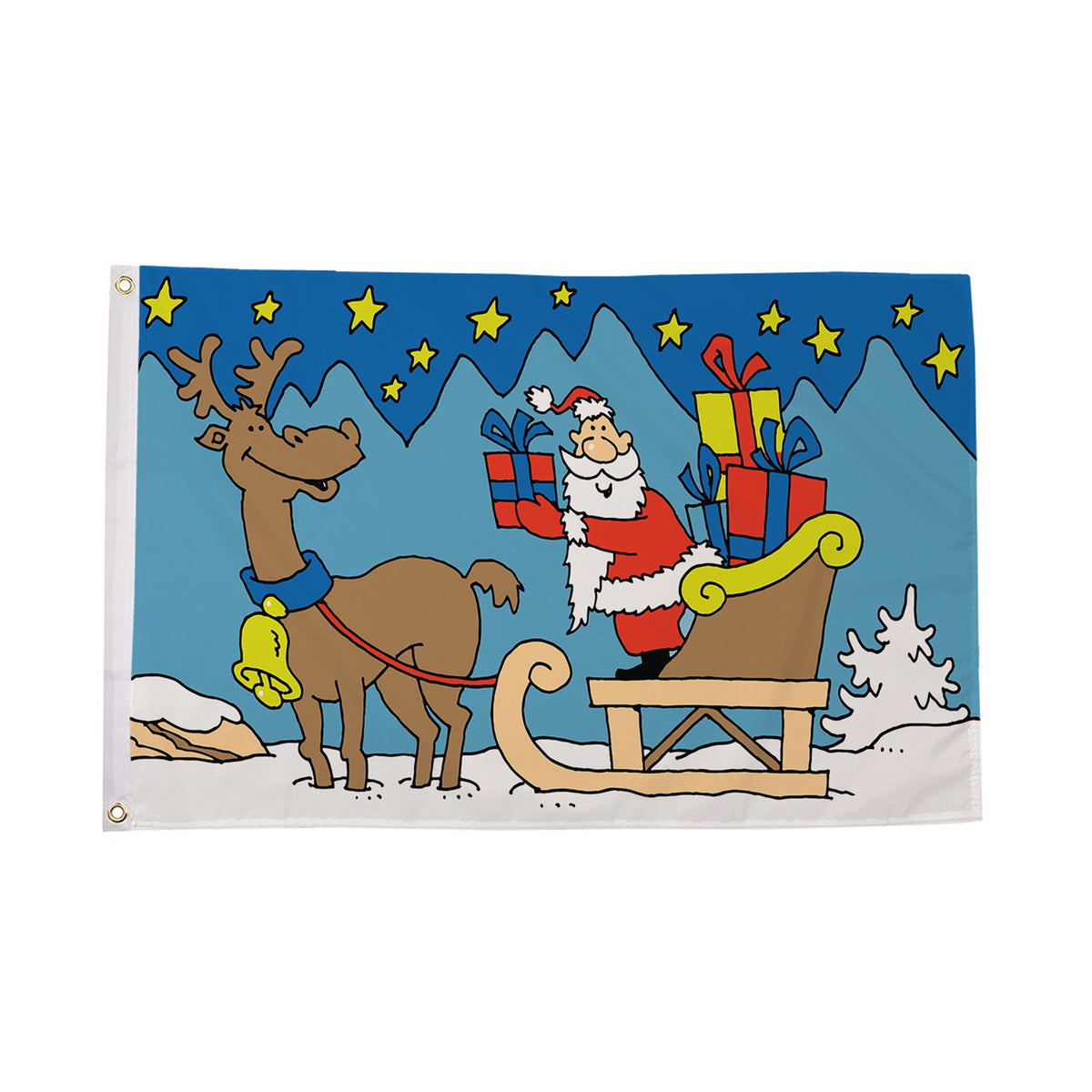 Flagmania Santa Sleigh 5ft x 3ft Polyester Flag