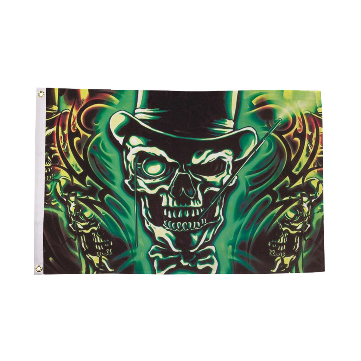 Flagmania Skull with Top Hat 5ft x 3ft Polyester Flag