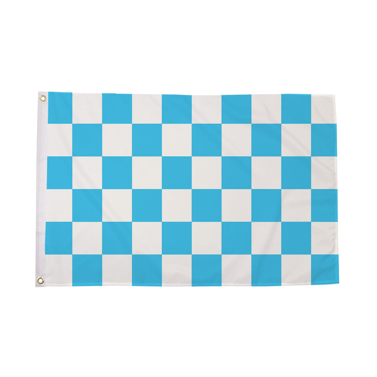 Flagmania Sky Blue and White Check 5ft x 3ft Polyester Flag