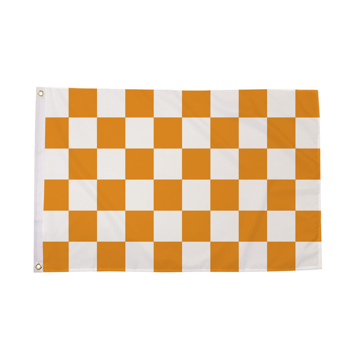 Flagmania Tangerine and White Check 5ft x 3ft Polyester Flag