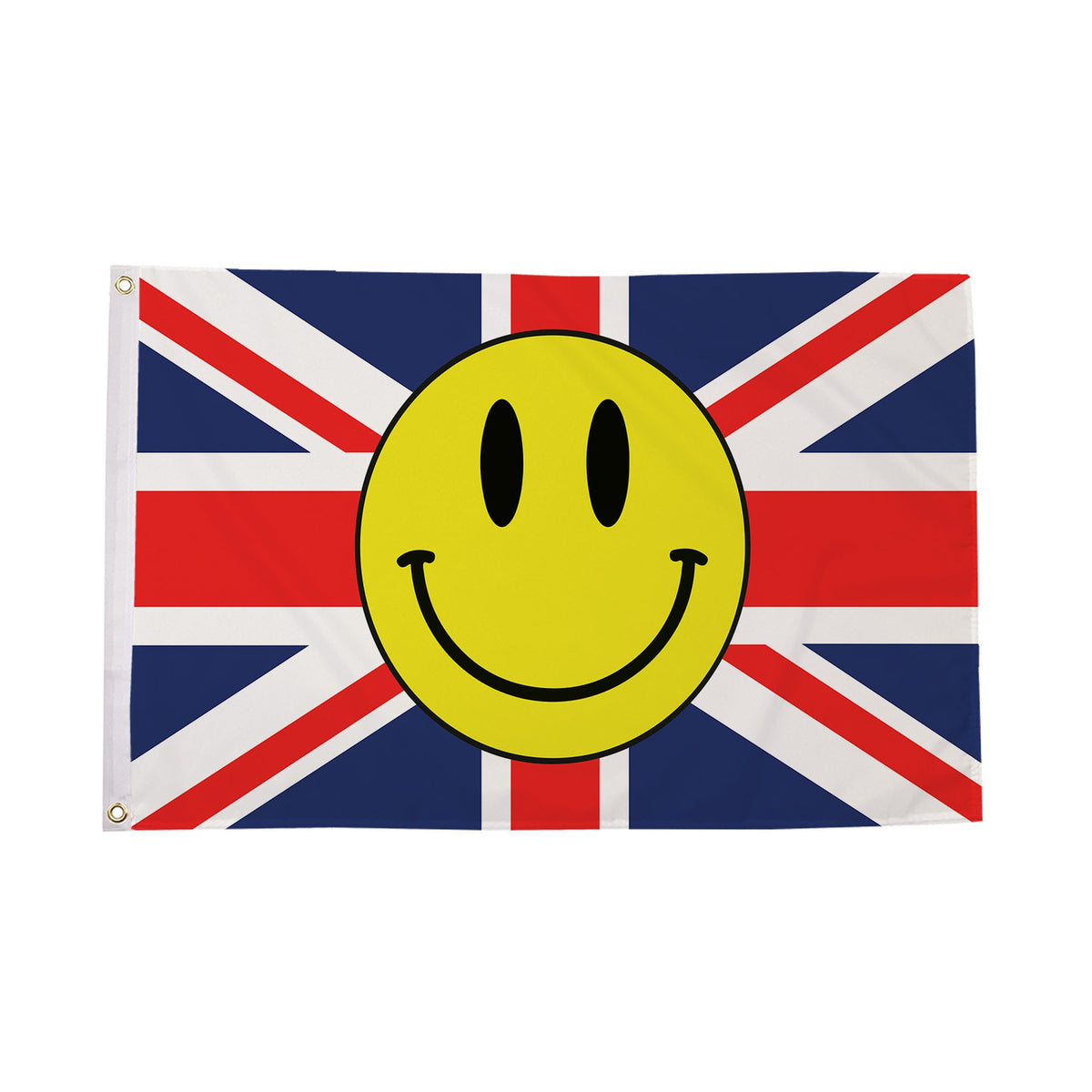 Flagmania Union Jack Smiley Face 3ft x 2ft Polyester Flag on white background