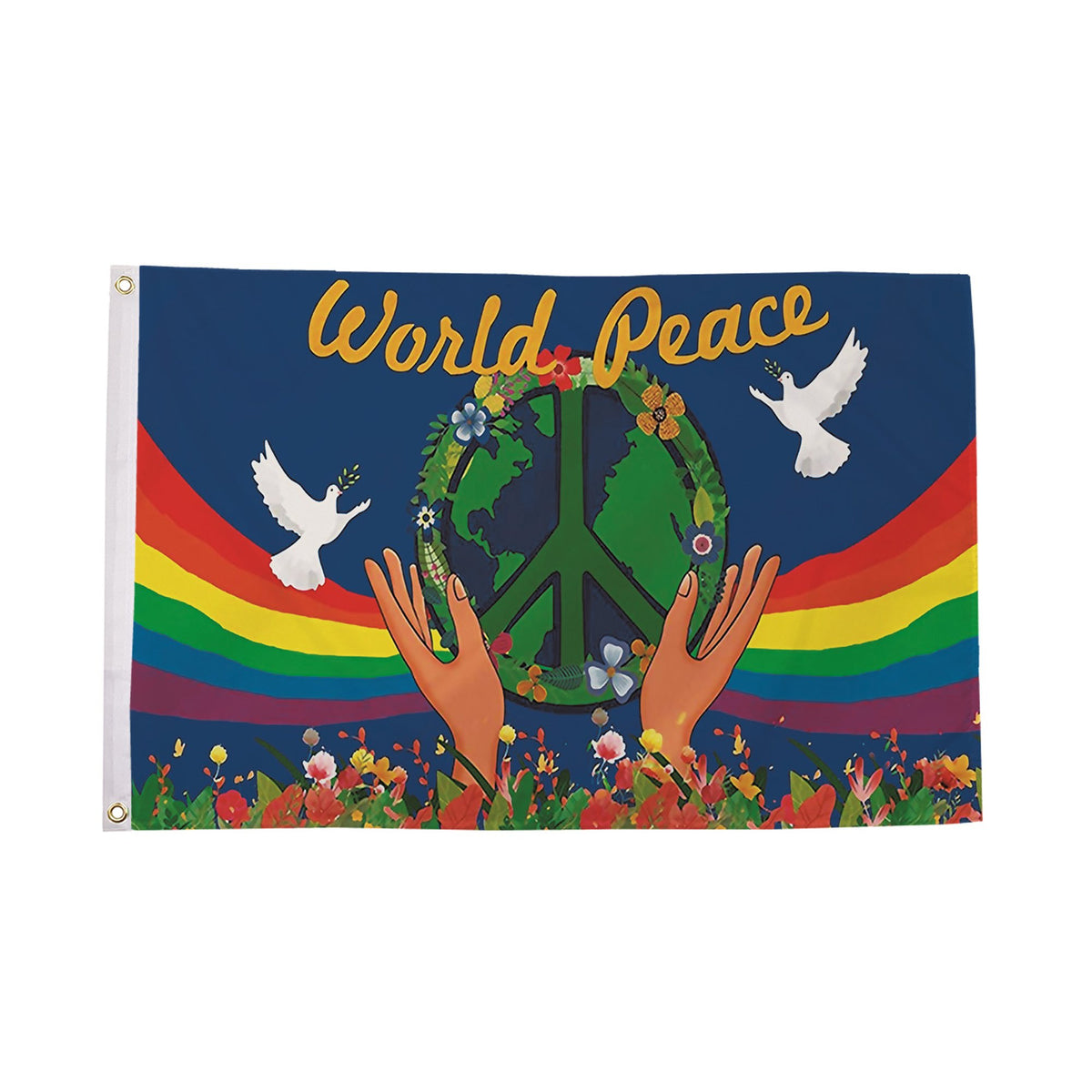 Flagmania World Peace 5ft x 3ft Polyester Flag