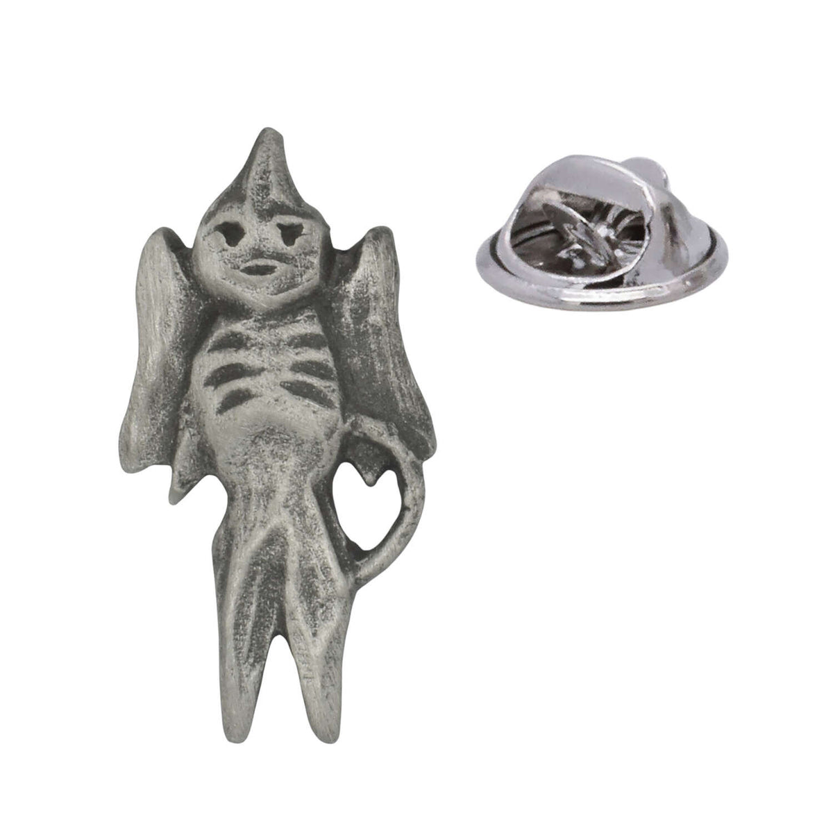 Jenny Hanivers antique silver pewter mythical creature lapel pin badge with pin clasp pictured