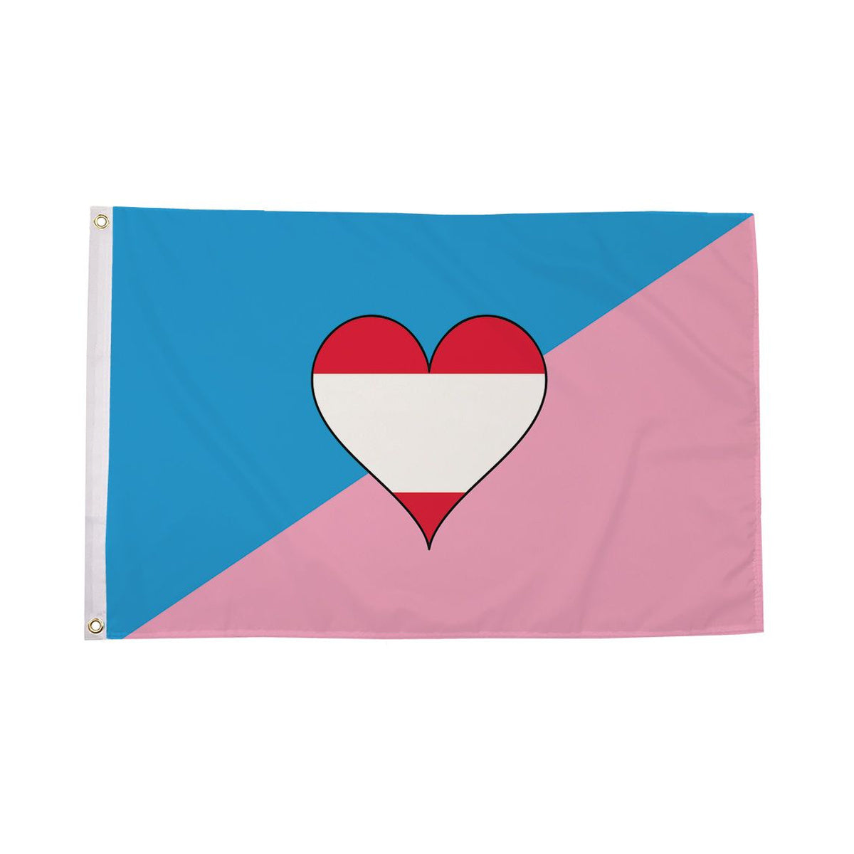 Age Play Pride Flag 5ft x 3ft with blue pink and heart design