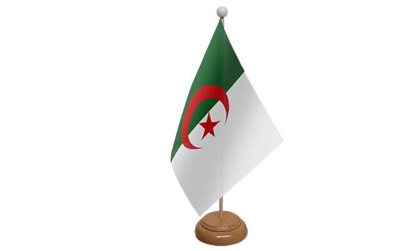 Flagmania Algeria wooden hand flags, 9x6 inch, pack of 12, no bases
