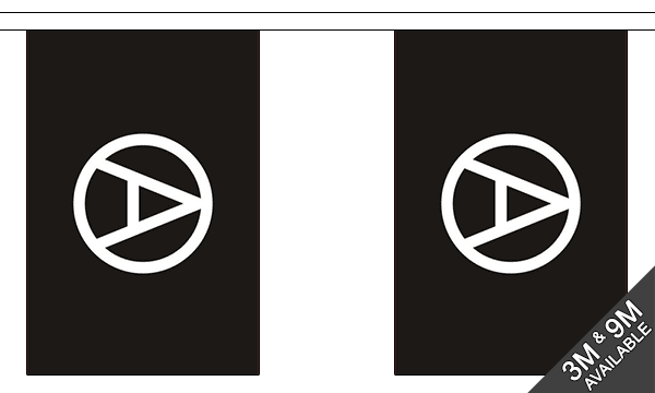 Anarchy 3 metre bunting, 10 flags - Flagmania