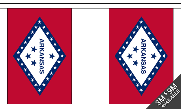 Arkansas 3 metre bunting, 10 flags - Flagmania