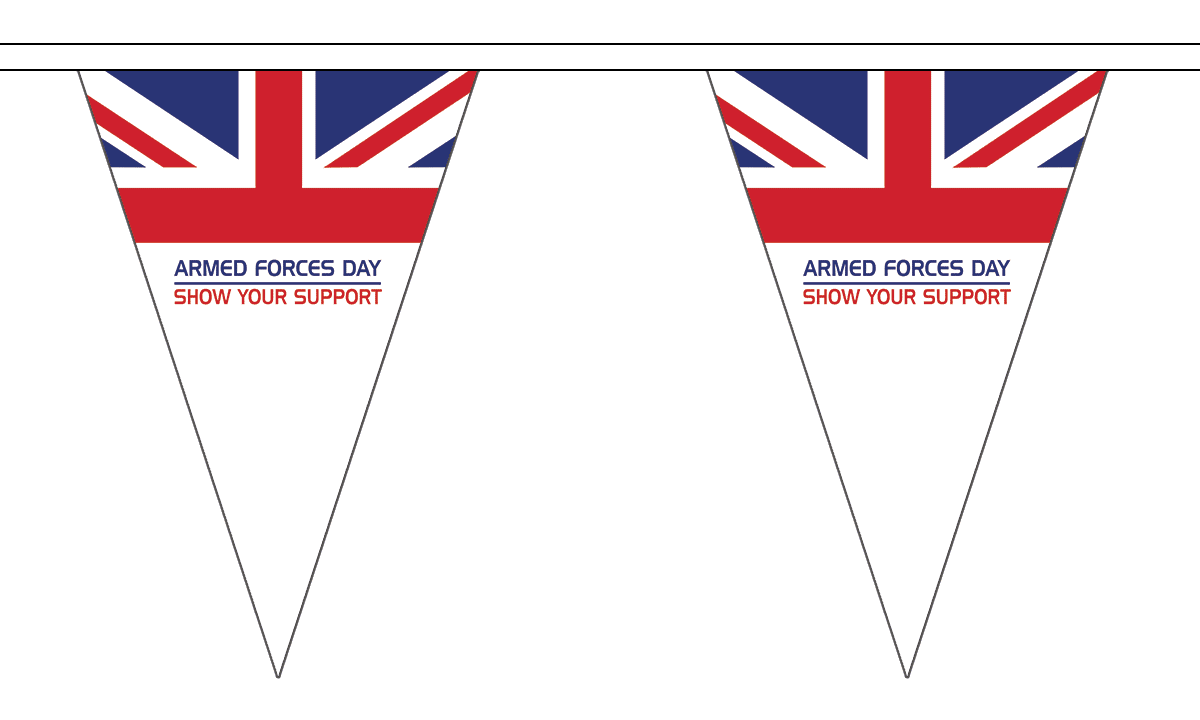 Flagmania Armed Forces Day Triangle Bunting 20 metre bunting