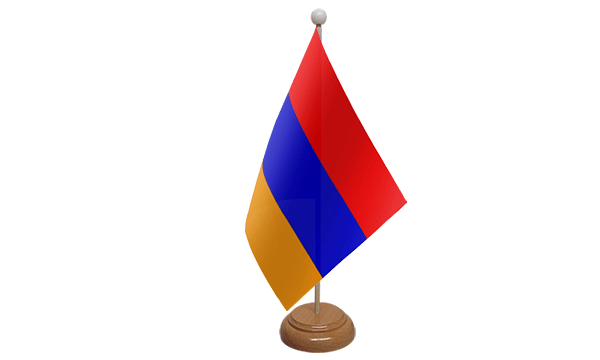 Flagmania Armenia wooden hand flags, 9x6 inch, pack of 12, no bases