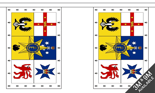Australia Royal Standard 3 metre bunting, 10 flags - Flagmania