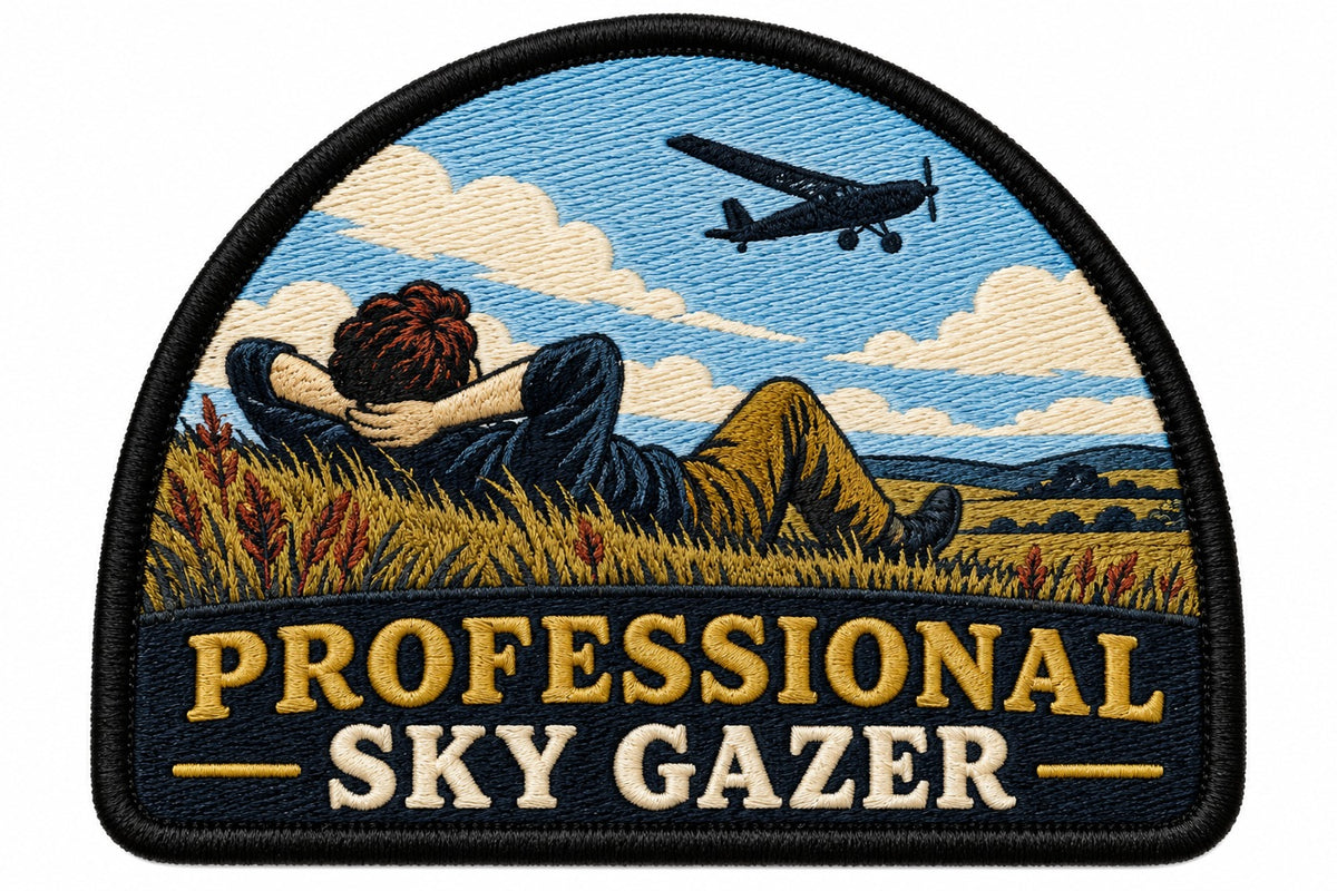Professional Sky Gazer embroidered patch design preview - 120mm
